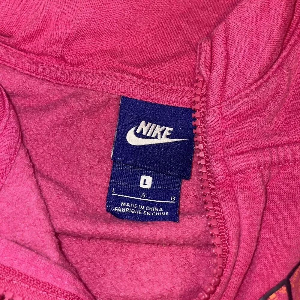 Nike Girls' Club FZ Bright Pink Zip-up Fleece Hoodie Size Large